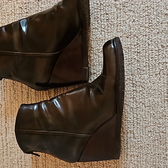 Stuart Weitzman Leather Wedge Boots - Picture 9 of 9